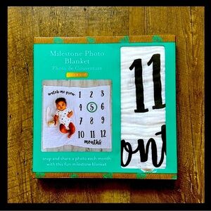 Kate and Milo Milestone Blanket White